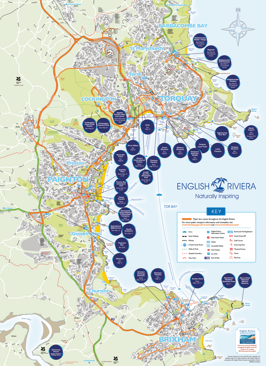 English Riviera Map Download a map of the English Riviera